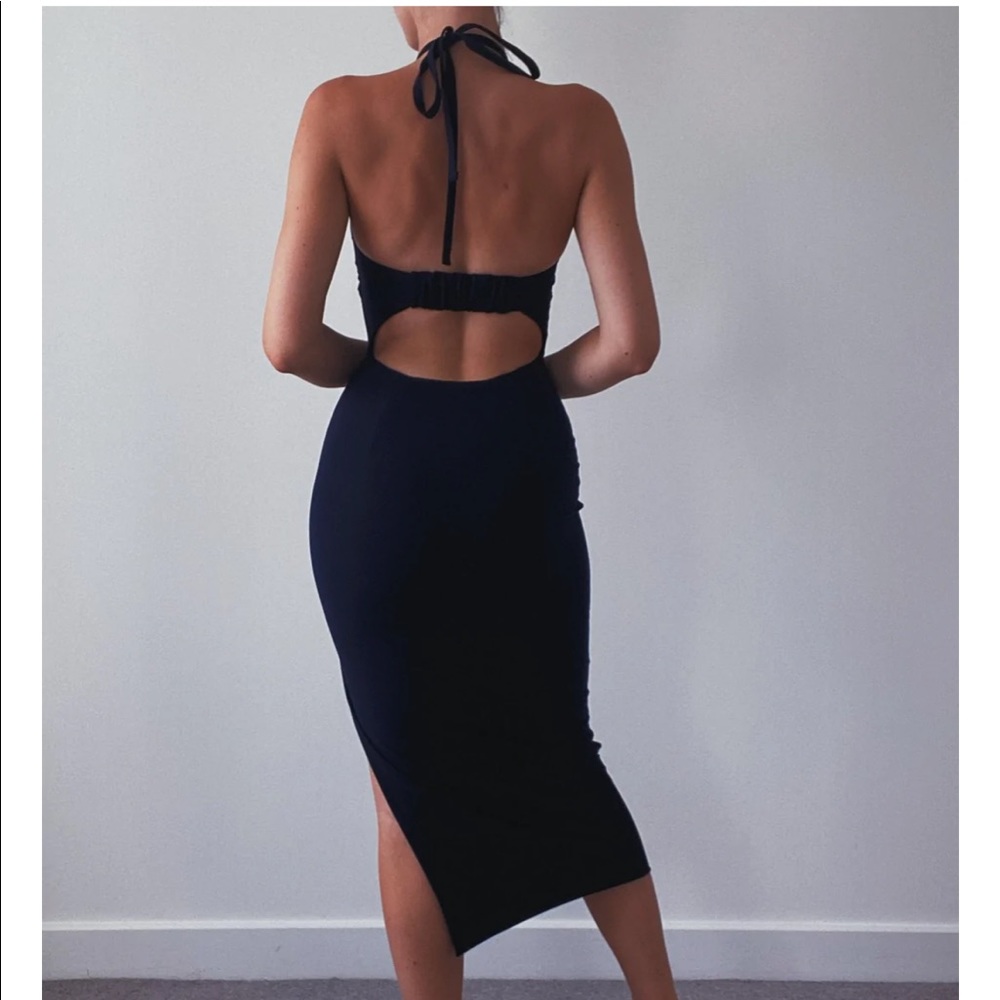 Aym warren midi dress - black